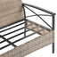 Conjunto de Muebles de Wicker para Exterior Premium con Mesa de Metal Negra