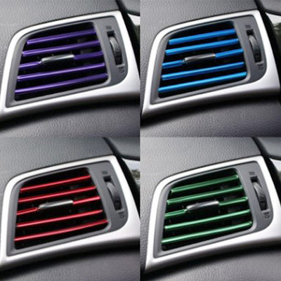 10pcs/lot Car-styling Plating Air Outlet Trim Strip Interior Air Vent Grille Switch Rim Trim Outlet Decoration Strip DIY - Korvel