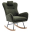 35.5-Inch Soft Teddy Fabric Rocking Chair with Pockets