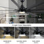 84-Inch Super Large Black Ceiling Fan with Remote Control