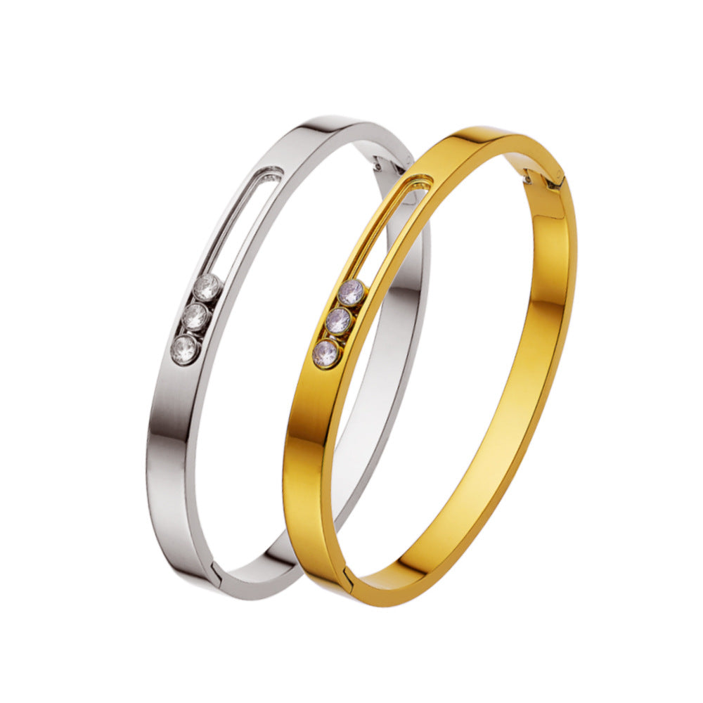 European and American titanium steel buckle women's bracelet INS style fashionable versatile bracelet - Korvel