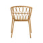 Outdoor dining set of 5 simple bamboo dinning table  PE ratten round table 110CM plastic wood top - Korvel