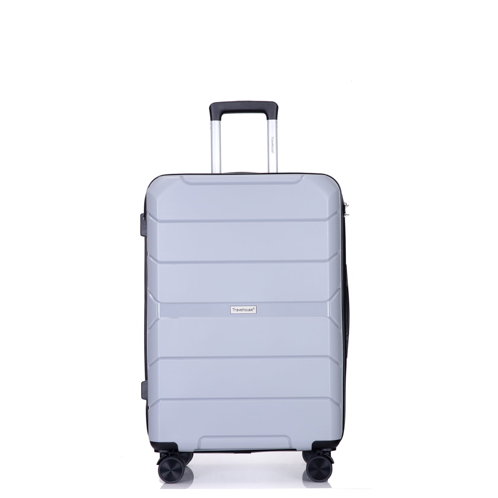 Hardshell Suitcase Spinner Wheels PP Luggage Sets Lightweight Suitcase with TSA Lock,3-Piece Set (20/24/28) ,Silver - Korvel