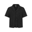 Chemise à col cubain unie premium pour hommes