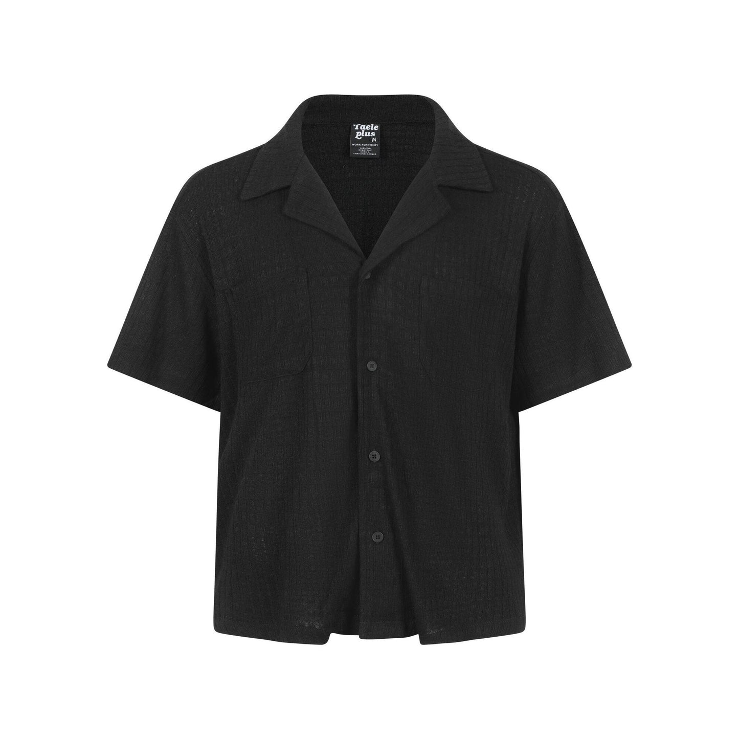 Chemise à col cubain unie premium pour hommes