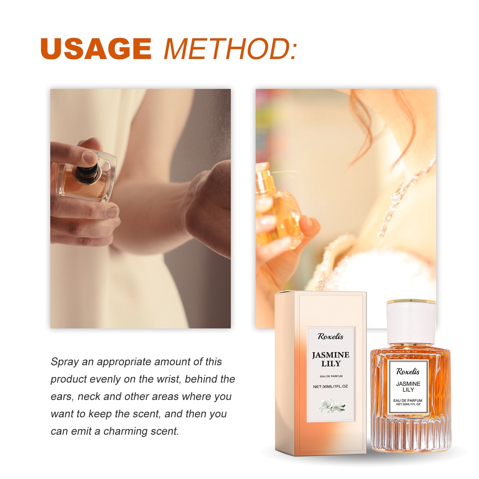 Lily Women Pheromone Perfume, Wrist Behind Ear Neck Natural Long-Lasting Light Fragrance Delicate Elegance Exudes Feminine Charm - Korvel