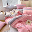 Cotton Dyed Washed Cotton Bedding Set Pure Cotton A Class Flat Sheet Quilt Cover Fitted Sheet Quilt Cover Three-Piece Set Striped - Korvel