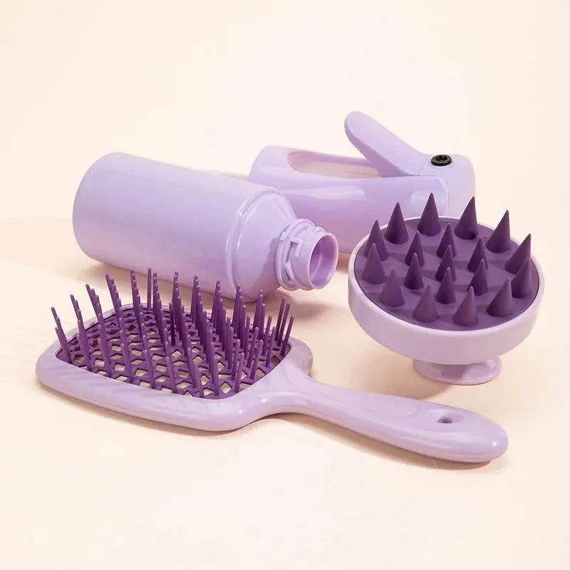 Hollow Comb Set with Spray Bottle - Premium Hair Care Essentials