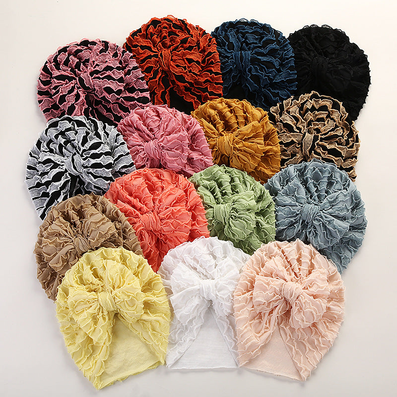 Baby Cow Louver Bow Head Cap Baby High Elastic Brimless Indian Tire Hat - Korvel
