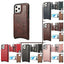 For iPhone 14 phone leather case Crazy Horse Apple 13 phone case Creative max skin insert card protective case - Korvel