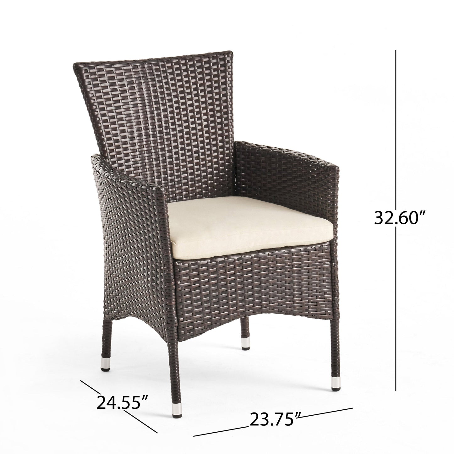 Clementine Outdoor Multibrown PE Wicker Dining Chairs (Set of 2) - Korvel