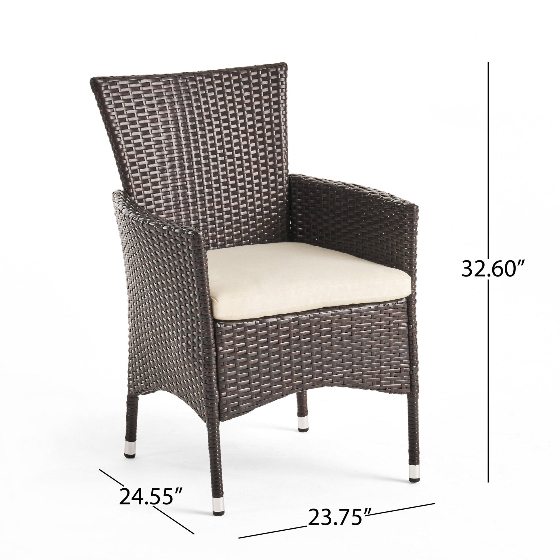 Clementine Outdoor Multibrown PE Wicker Dining Chairs (Set of 2) - Korvel