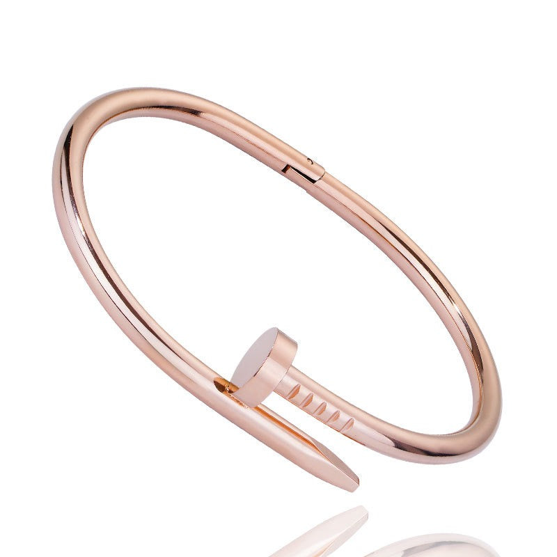 Diamond titanium steel bracelet for women, light luxury, non fading card home nail bracelet - Korvel