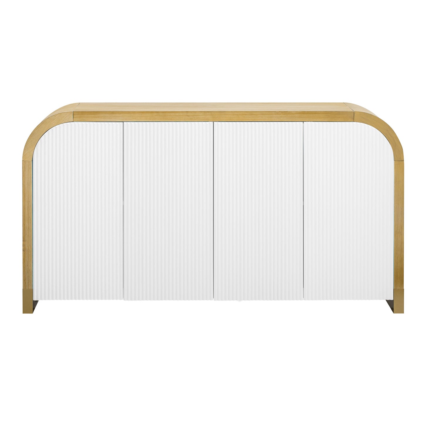 U-STYLE four door curved corner design wavy door panel cabinet with adjustable shelves - Korvel