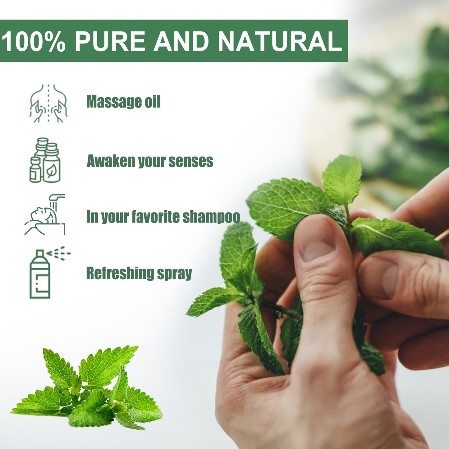 Aceite de Masaje Corporal Calmante con Esencia de Menta