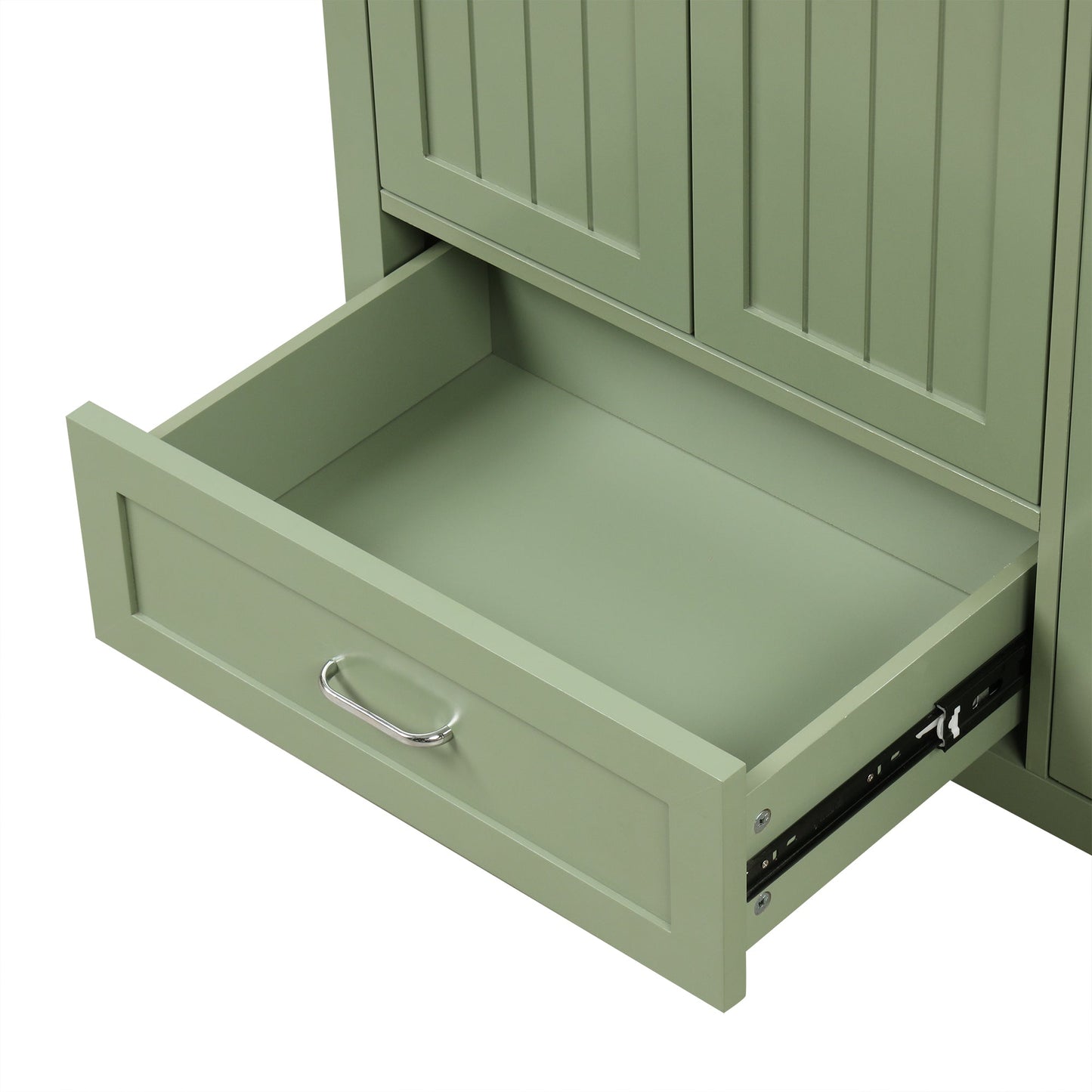 Meuble de salle de bain vert de 36" avec évier et rangement
