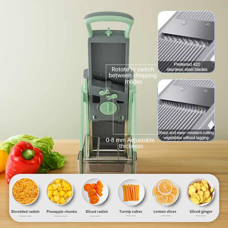 Multifunctional veggie & fruit slicer-grater. Chop, grate, slice potatoes efficiently. Ideal kitchen tool. - Korvel