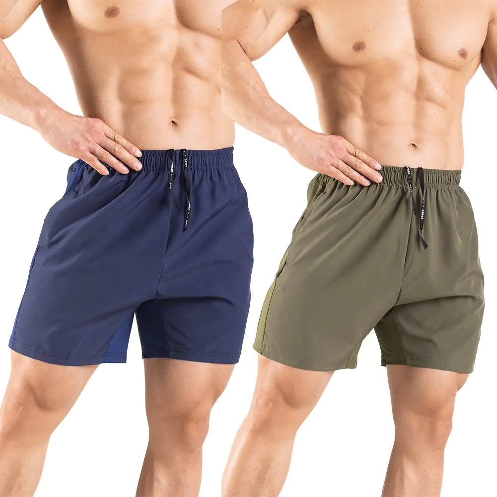 Men's 5" Running Shorts 2 Pack - Quick Dry Athletic Gym Shorts