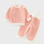 Children's Autumn And Winter Warm Suit Baby Spring And Autumn Plus Fleece Outer Wear Tops Pants Men And Women Baby Two Sets - Korvel