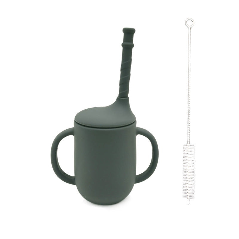 Silicone Baby Learning Drink Cup with Straw - Leak-Proof Design