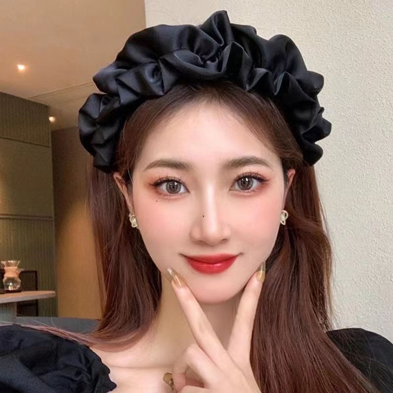 Women's wide brimmed hair accessories with high cranial crest and large intestine folds and hair bands - Korvel