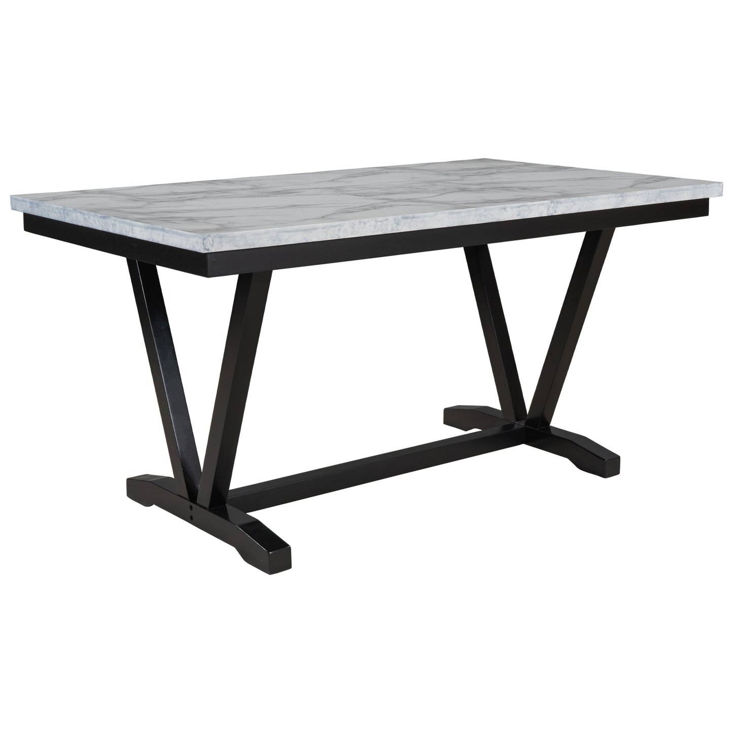 Ensemble de salle à manger moderne TREXM en 6 pièces avec table, chaises et banc