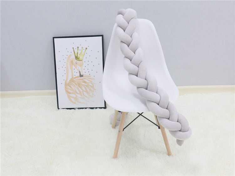 1Pcs 1M/2M/3M Baby Handmade Nodic Knot Newborn Bed Bumper Long Knotted Braid Pillow Baby Bed Bumper Knot Crib Infant Room Decor - Korvel