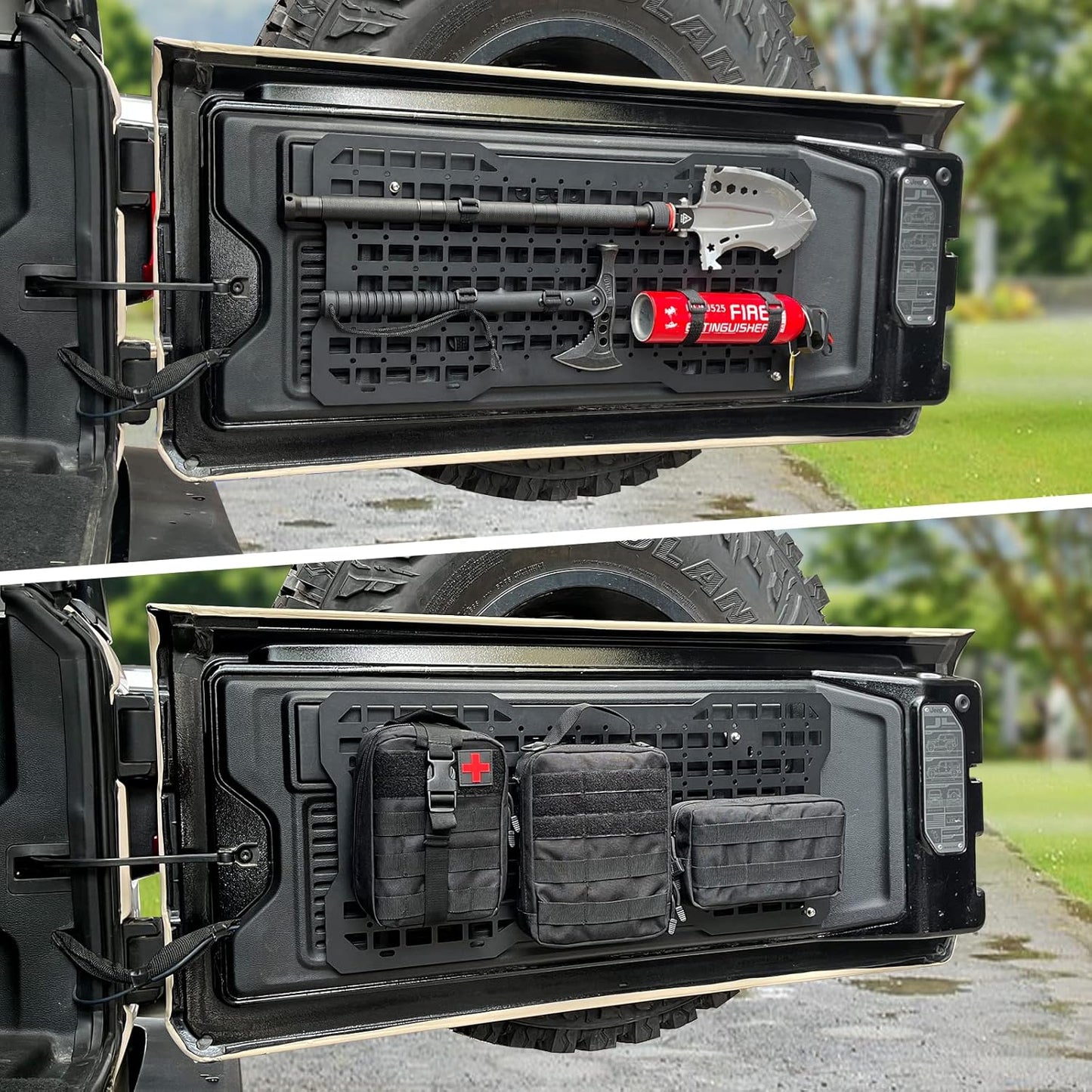JK&JL Tailgate Tactical Panel for Wrangler Tailgate Tool Kit/JL Organizer Racks Compatible with Jeep Wrangler 2007-2022 JK JKU & - Korvel