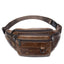 Men's sheepskin waist bag outdoor black mobile phone sheepskin bag leisure sports crossbody chest bag - Korvel