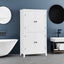Bathroom floor storage cabinet, bathroom storage unit, 4-door independent cabinet, adjustable shelf, adaptive shelf, white - Korvel