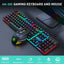 Wired Gaming Keyboard & Mouse Set with Rainbow Backlighting