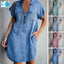 Elvira Zip-Up Denim Dress