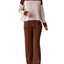 Costume Pantalon Large à Assortiment de Couleurs Chic pour Femmes