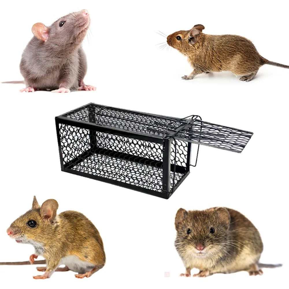 Self-locking Trap Catcher Mouse Rat Bait Mice Live Box Mice Trap Cage Household Mouse Catcher  Animal Control Hamster Iron Cage - Korvel
