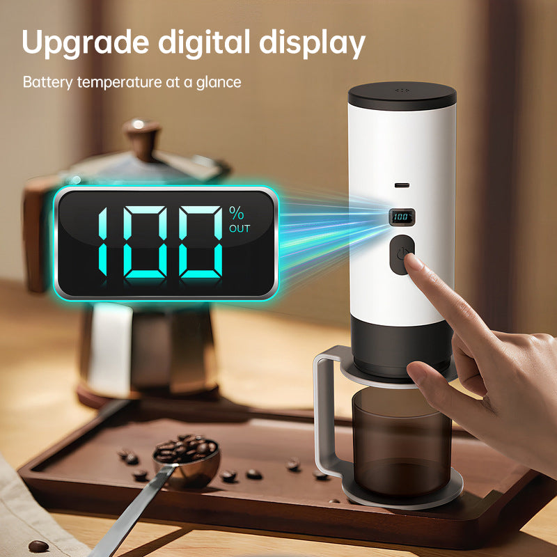 Portable Wireless 3-in-1 Espresso Maker, 7800mAh, Car/Home/Camping, Ground/Capsule Coffee. - Korvel
