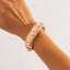Fashionable pleated concave pearl bracelet with light luxury and metallic feel Bracelet wide face - Korvel