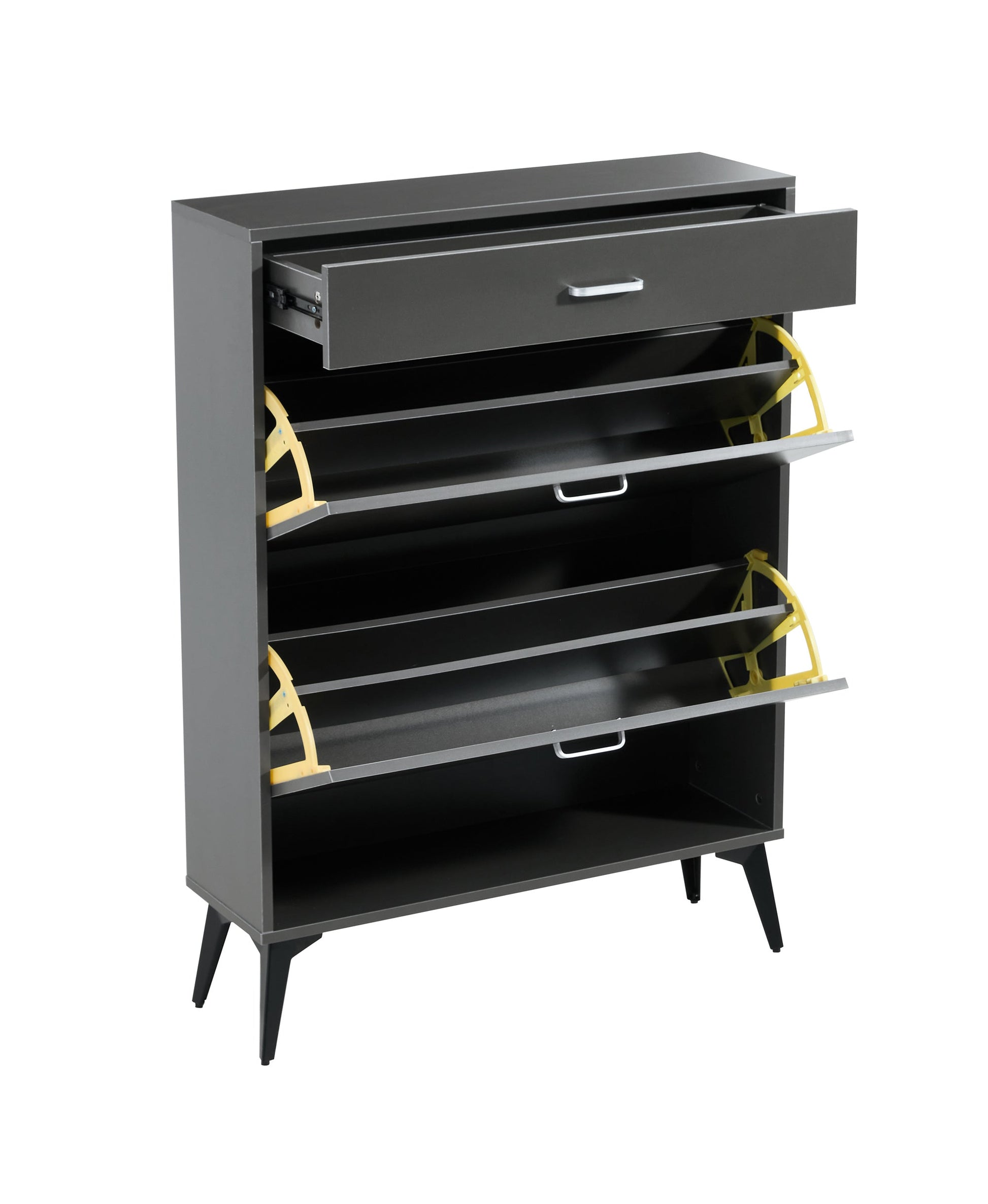 Shoe Cabinet , Shoe storage shelves, Grey - Korvel