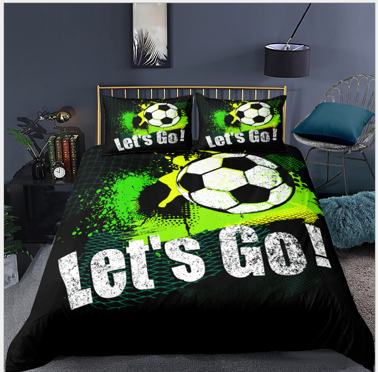 3D digital printing three piece quilt cover for sports basketball and football bedding - Korvel