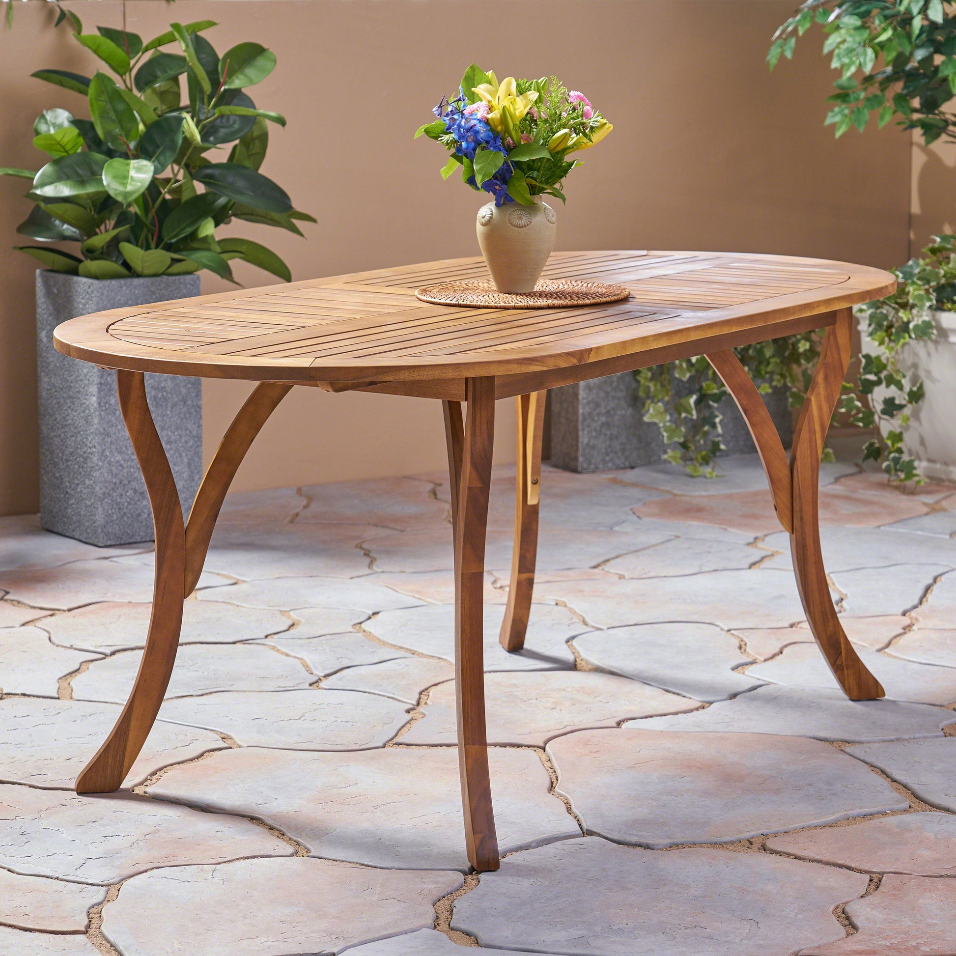 Acacia Wood 70" Dining Table - Korvel