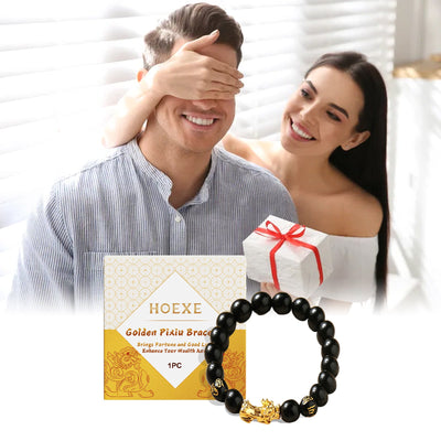 Elegant Gold Pixiu Beaded Bracelet for Couples