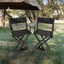 Casual Home Director's Chair, Black Frame/Black Canvas,Suitable for adults, foldable style, 2pcs/set populus - Korvel