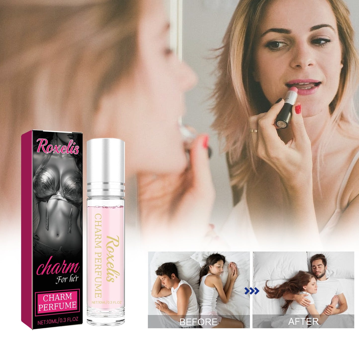Charm Perfume, Women With Light Fragrance Wrist Neck Legs Lovers Body Fragrance Natural Clear - Korvel
