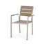 Outdoor Modern Aluminum Dining Chair with Faux Wood Seat (Set of 2), Natural and Silver - Korvel