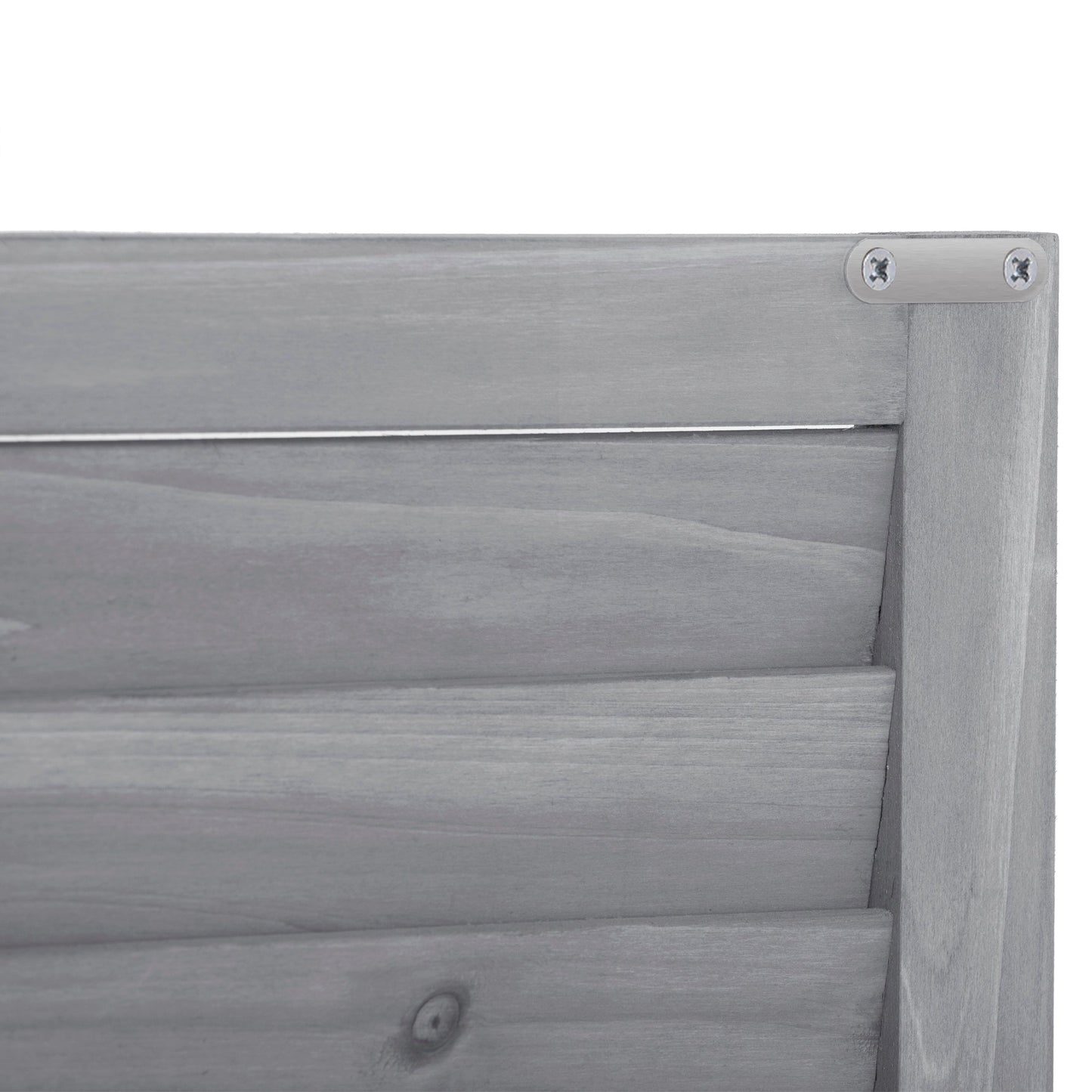 Wooden Garden Shed 3-tier Patio Storage Cabinet Outdoor Organizer Wooden Lockers with Fir Wood (Gray Wood Color -Shutter Design) - Korvel