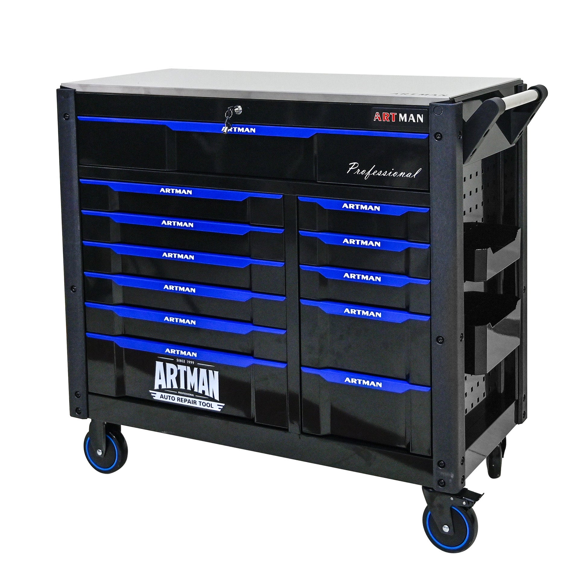 12-Layer Drawer Multi-Purpose Tool Car, With Wheels, Iron Top - Korvel