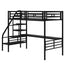 Metal Loft Bed Frame with Desk  No Box Spring Needed Twin Black - Korvel