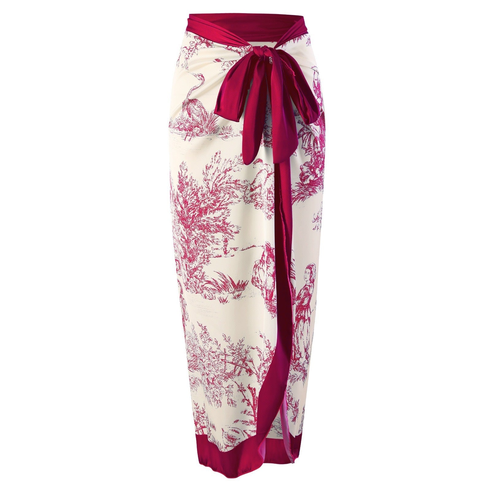 New one-piece swimsuit women's tight fitting slimming retro strap sunscreen long skirt two-piece set - Korvel