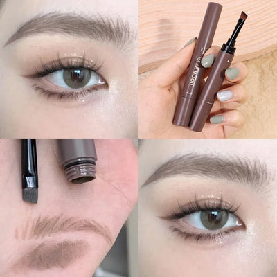 Waterproof Brown Grey Eyebrow Dyeing Cream Pencil Natural Lasting Non-smudge Setting Dye Eye Brow Pen with Brush Makeup Cosmetic - Korvel