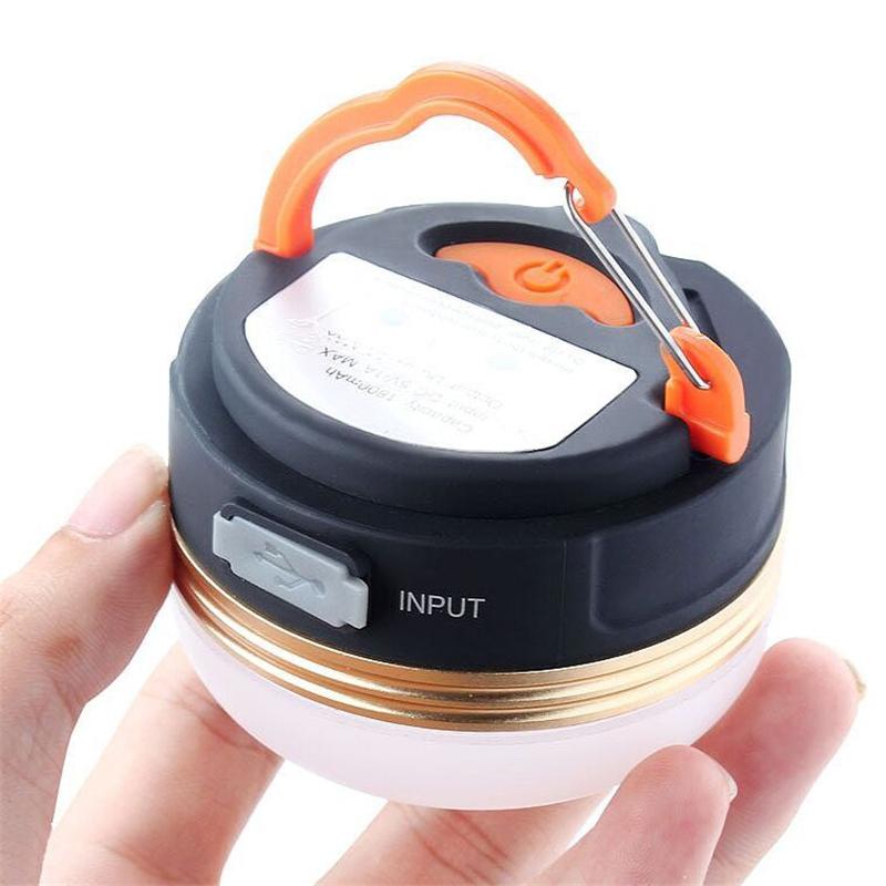 Mini Portable Camping Lights 3W LED Waterproof Tents Lamp Night Hanging lamp USB Rechargeable - Korvel