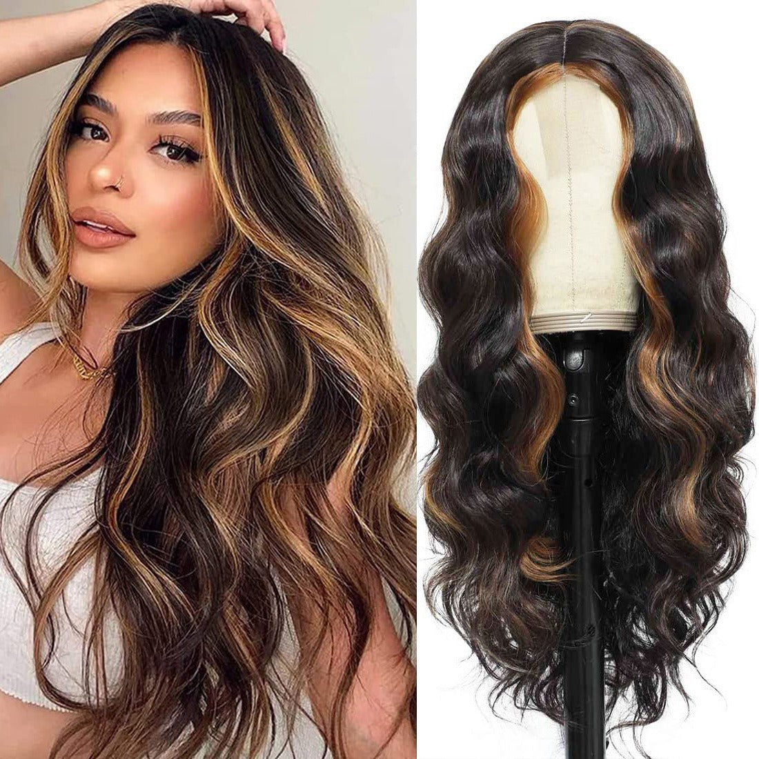 Premium European & American Lace Wig - Wavy Long Curly Style